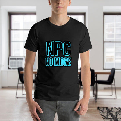 2025 New 150g Men's Short Sleeve T-Shirt with NPC No More Print, Casual Cotton Tee for Fitness, Leisure, and Everyday Wear
