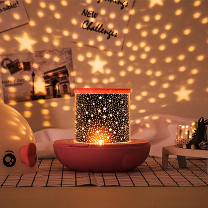Custom Lucky Fish LED Rotating Star Projection Night Light for Kids, 3-in-1 Table Lamp, Night Lamp, and Projector with 6 Patterns and Remote Control