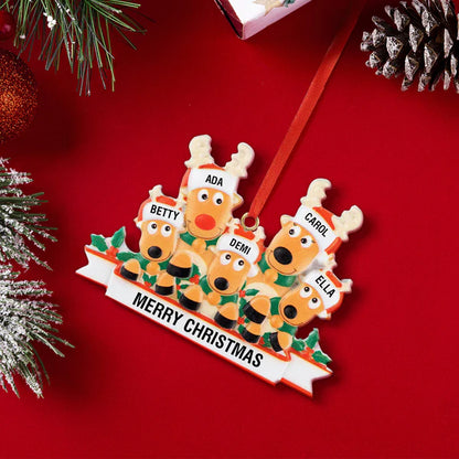 Custom Name Reindeer Family Xmas Ornament Personalised Decoration Gifts for Christmas Tree