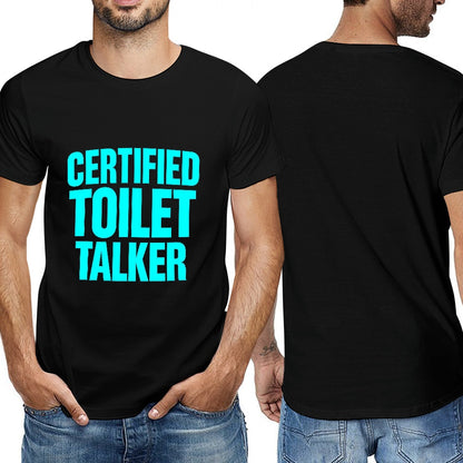 2025 Men's Short Sleeve T-shirt Certified Toilet Talker 150g Cotton Casual Tee for Fitness, Leisure, Home, Travel, Events