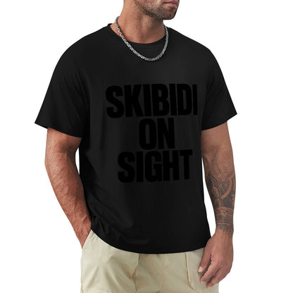 Men's T-Shirt 100% Cotton Skibidi on Sight, Stylish Casual Tee for Men, Comfortable Fit for Everyday Wear, Eye-Catching Graphic Print, Ideal for Gym, Outings, or Lounging