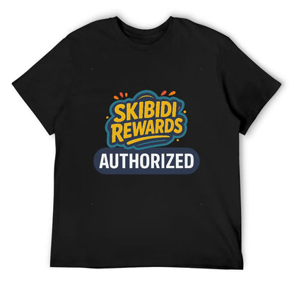 Men's T-Shirt 100% Cotton SKIBIDI REWARDS Authorized Graphic Tee for Casual Wear, Comfortable Fit, Vibrant Design, Ideal for Everyday Activities and Fitness Enthusiasts