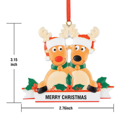 Custom Name Reindeer Family Xmas Ornament Personalised Decoration Gifts for Christmas Tree