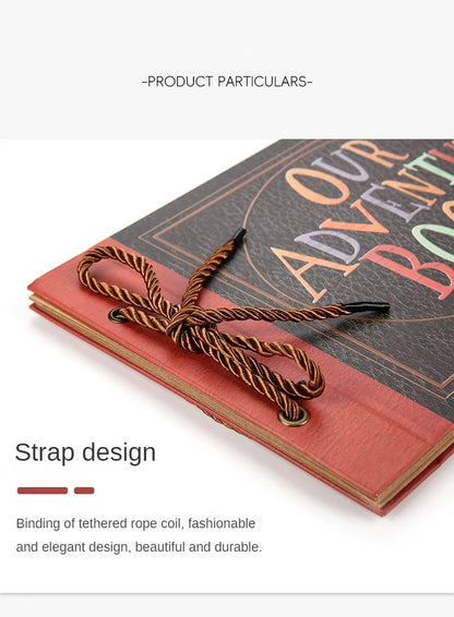 Our Adventure Book Photo Album Scrapbook – 40-Page DIY Handmade “Up”-Inspired Travel Memory Album for Anniversaries, Weddings, Birthdays & More