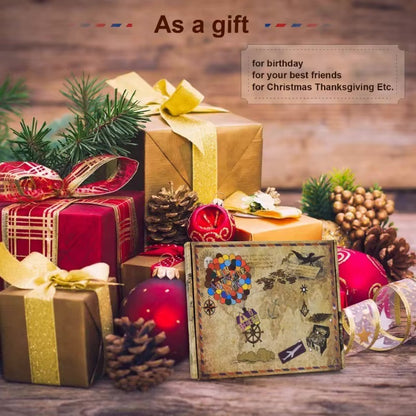 Our Adventure Book Photo Album Scrapbook – 40-Page DIY Handmade “Up”-Inspired Travel Memory Album for Anniversaries, Weddings, Birthdays & More