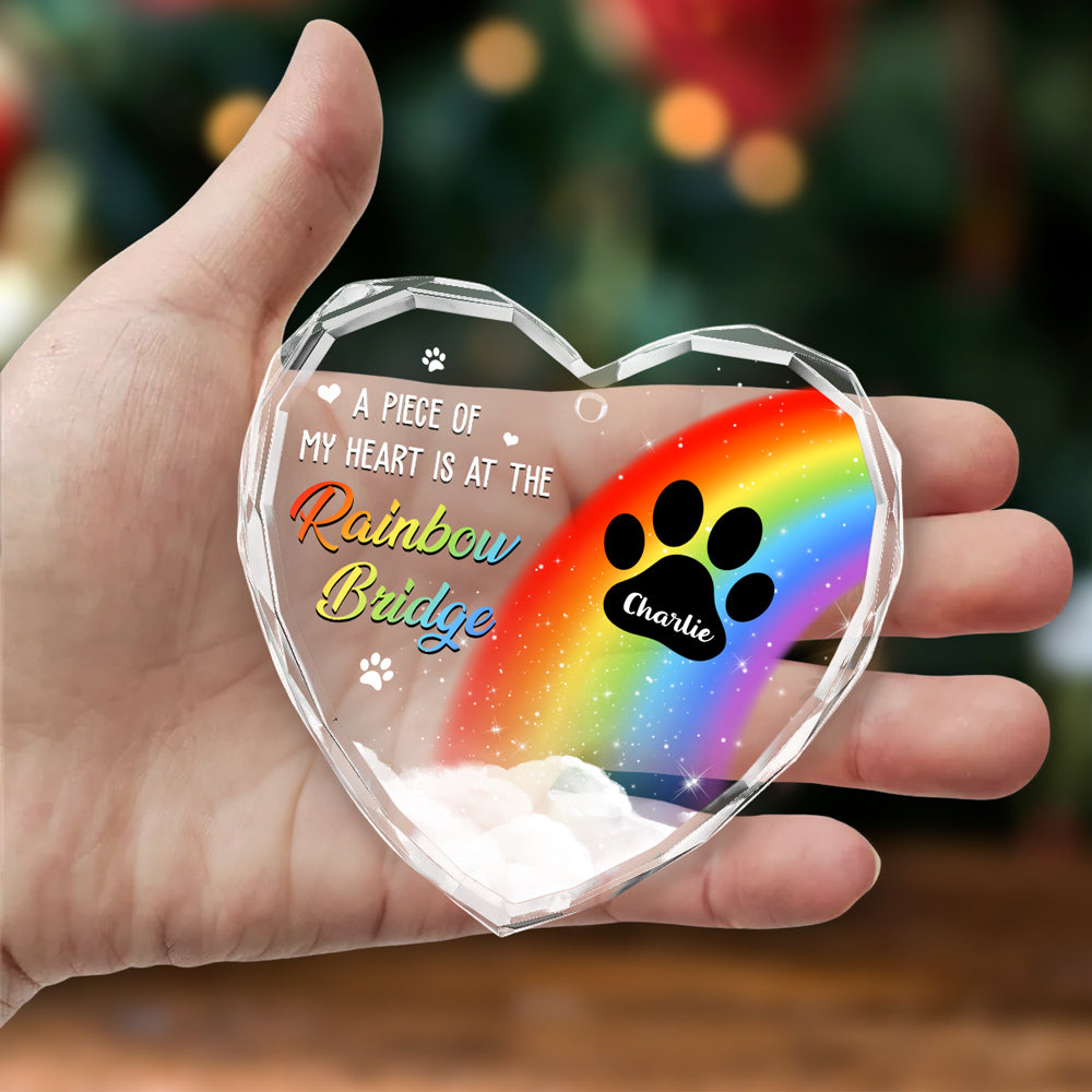 piece of dog mom heart - custom glass ornament for home decor