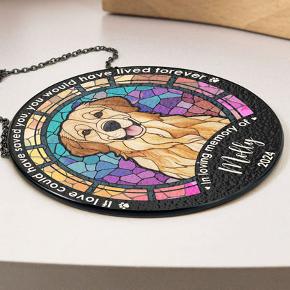 Custom Photo Life Is Better With Dog Suncatcher - Stained Glass Window Hanging Decoration for Home, Gift for Dog Lovers, 6.3in and 7.8in