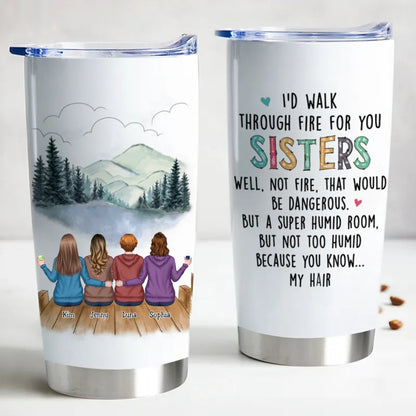 Sisters Forever 20oz Personalized Insulated Tumbler - Durable Stainless Steel, Leak Proof, Keeps Drinks Hot or Cold, Cup Holder Friendly, BPA Free