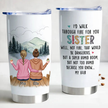 Sisters Forever 20oz Personalized Insulated Tumbler - Durable Stainless Steel, Leak Proof, Keeps Drinks Hot or Cold, Cup Holder Friendly, BPA Free