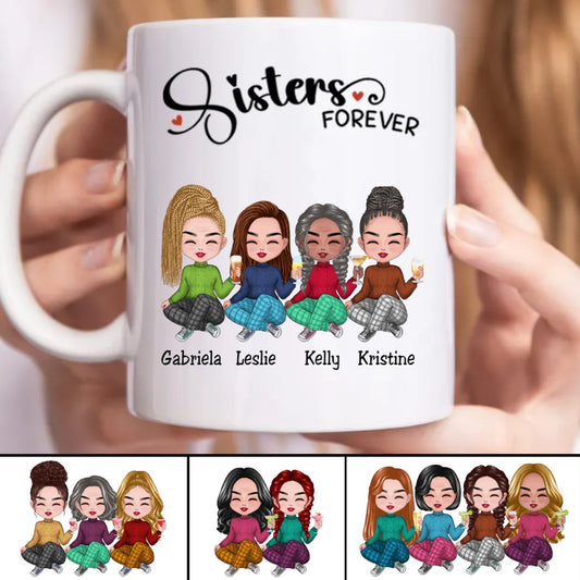 Sisters Forever - Personalized Mug for Friends and Family, Durable Ceramic Coffee Cup, Ideal Gift for Birthdays, Anniversaries, and Special Occasions