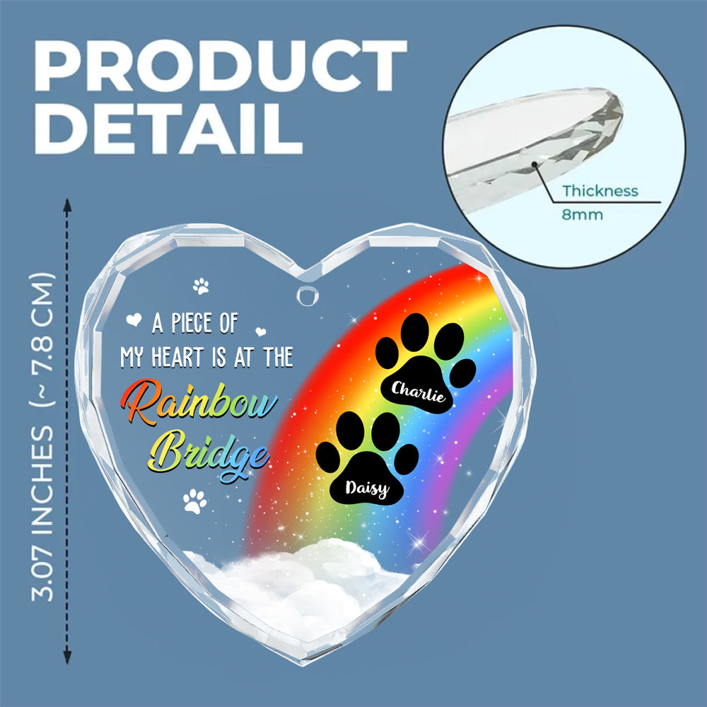 piece of dog mom heart - custom glass ornament for home decor
